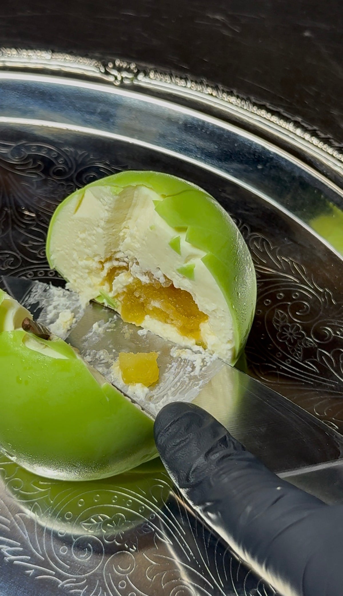 Green apple mousse desert