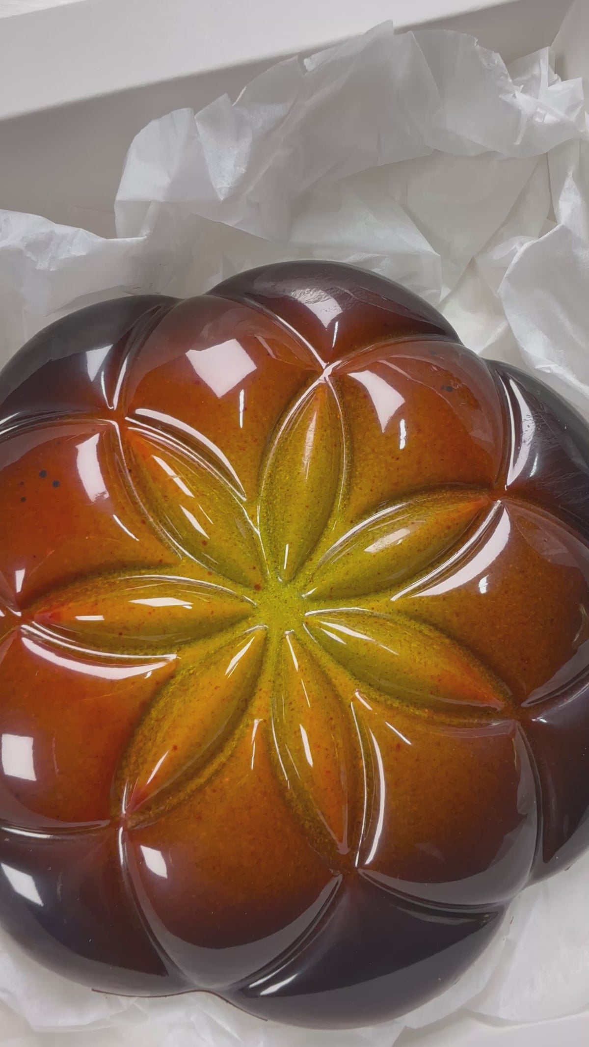 Hand-painted coffee caramel chocolate flower